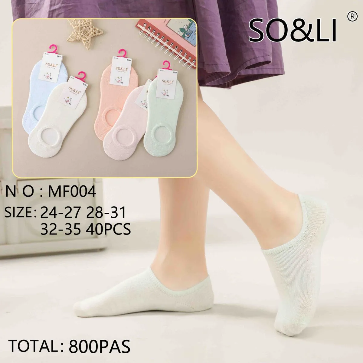 Skarpetki dla dzieci SOS&LI, rozmiary 24-35, 40 szt