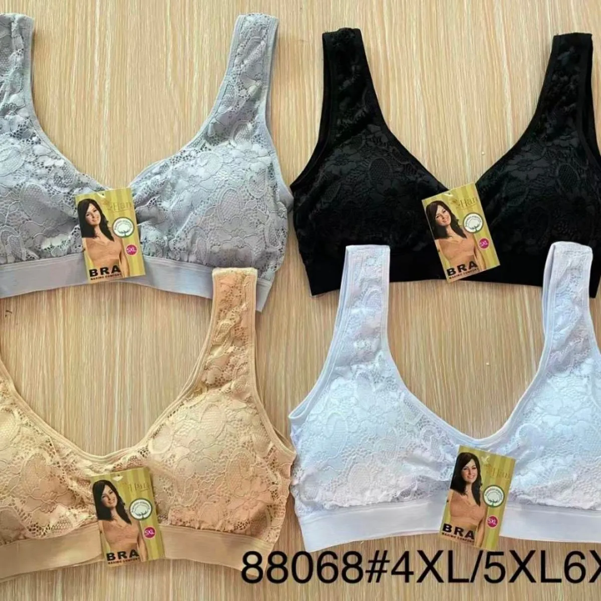 Biustonosz damski bezszwowy koronkowy 4XL/5XL/6XL