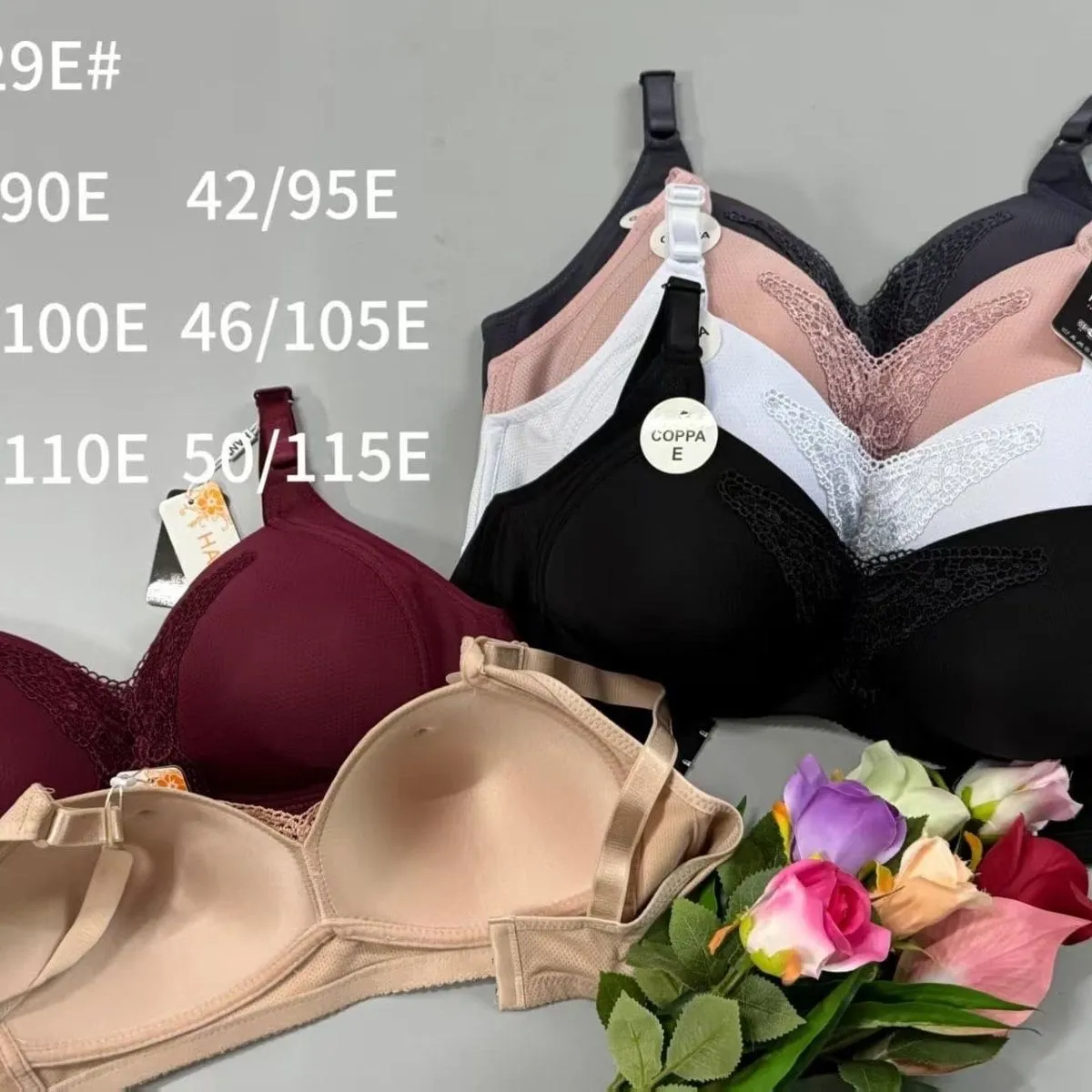 Biustonosz damski bezszwowy push-up różne rozmiary i kolory