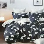 Komplet Pościel 3D 3CZ 200/220 Czarno-biały Liście