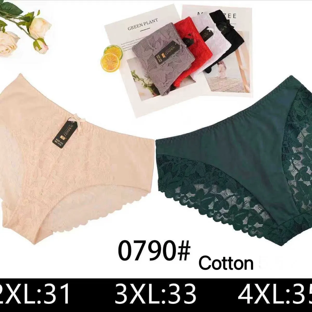 Majtki damskie bawełniane 2XL-4XL 0790#