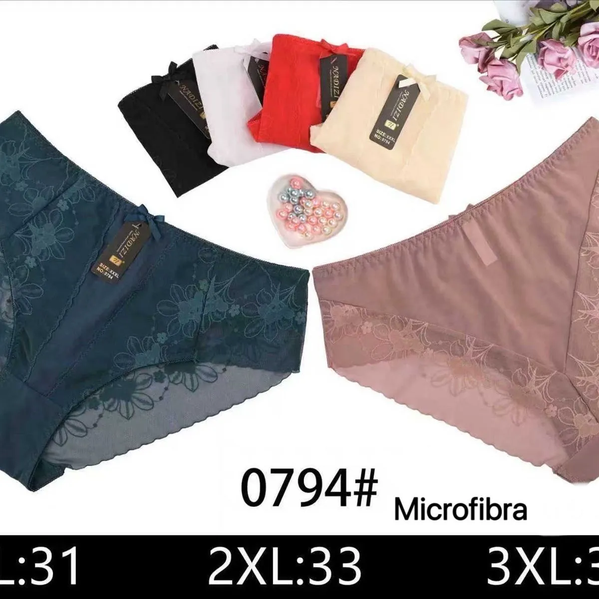 Majtki damskie mikrofibra 0794 XL31 2XL33 3XL35