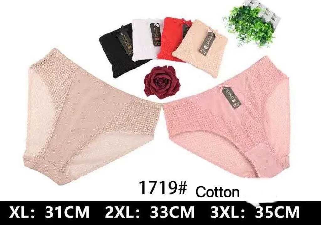 Majtki damskie bawełniane 1719# XL:31cm 2XL:33cm 3XL:35cm