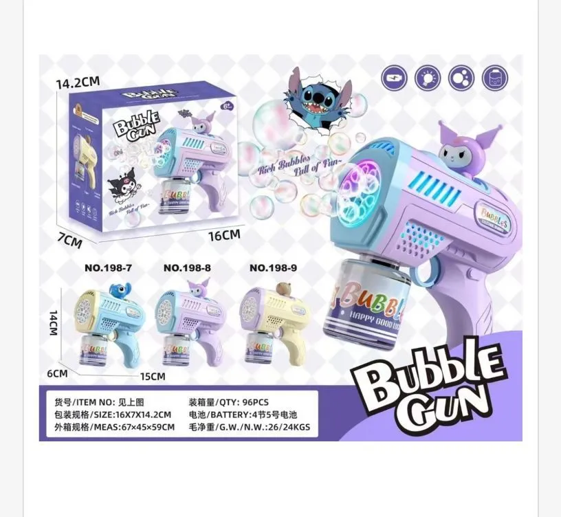 Pistolet do baniek mydlanych Bubble Gun fioletowy