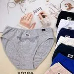 Majtki damskie bawełniane szare z koronką 8018