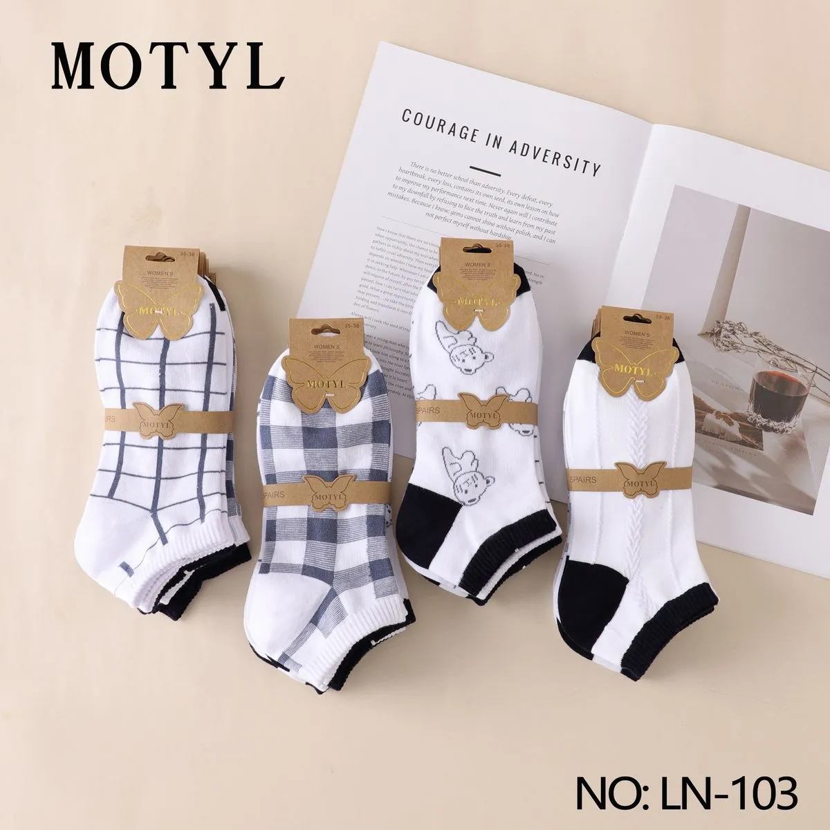 Skarpetki damskie Motyl NO: LN-103