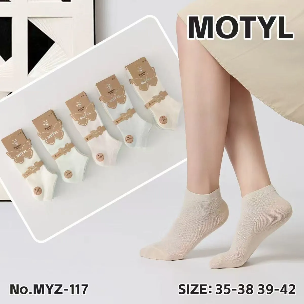 Skarpetki damskie motyle NO.MYZ-117 rozmiar 35-38