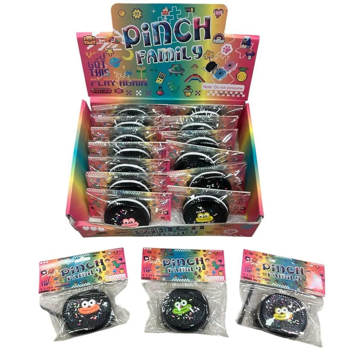 Zabawka Gniotek Pinch Family Oreo Mały - Ciastko z Buzią 16szt
