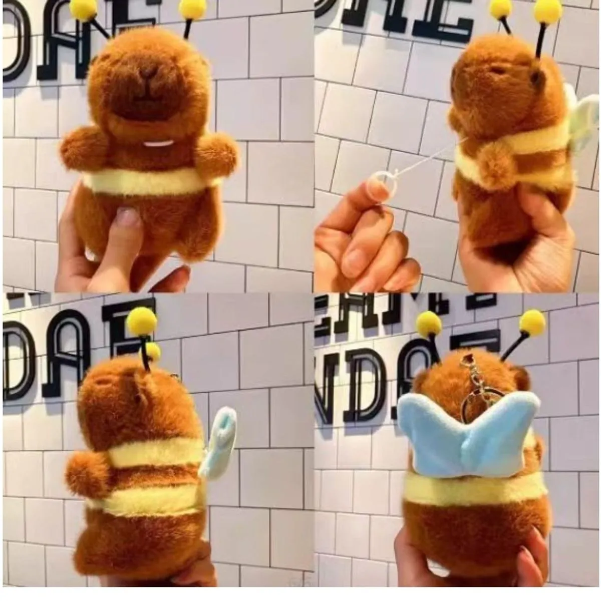 Maskotka Brelok Kapibara w Stroju Pszczoły, Ruchoma