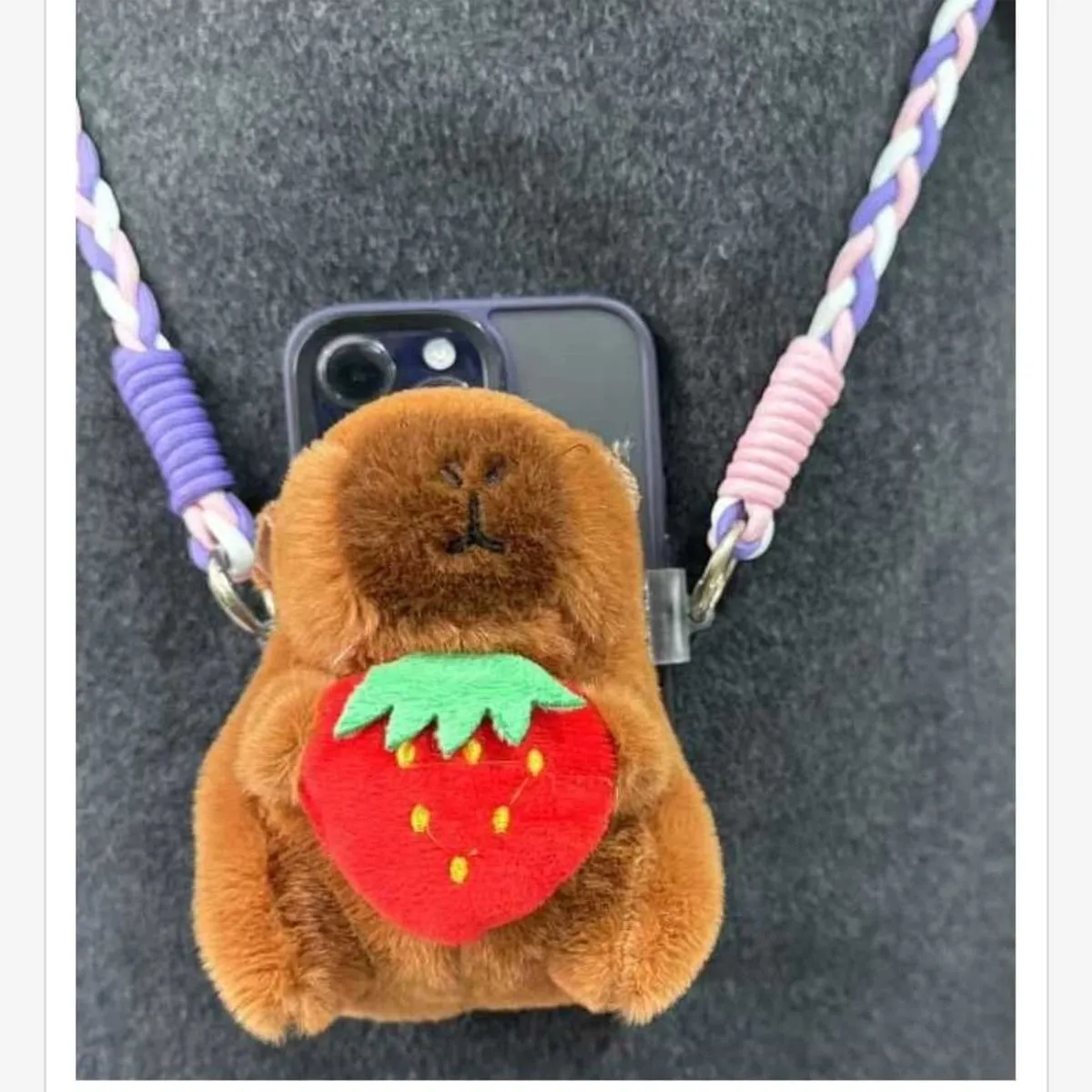 Pluszak Kapibara z truskawką - brelok zawieszka 12 szt.