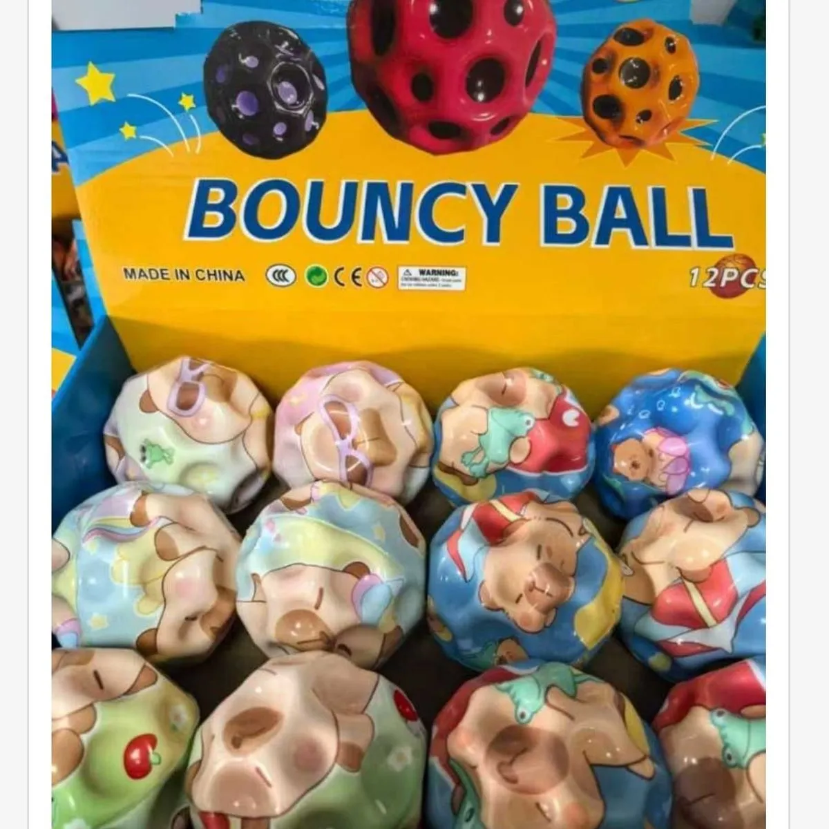 Piłka Bouncy Ball Kapibara Skacząca - Zestaw 12 szt.