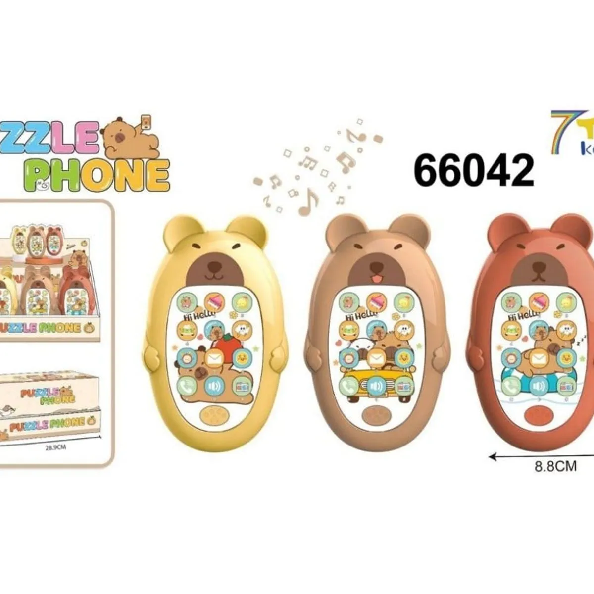 Zabawki Telefon Puzzle Kapibara Phone 14cm - 12 szt.