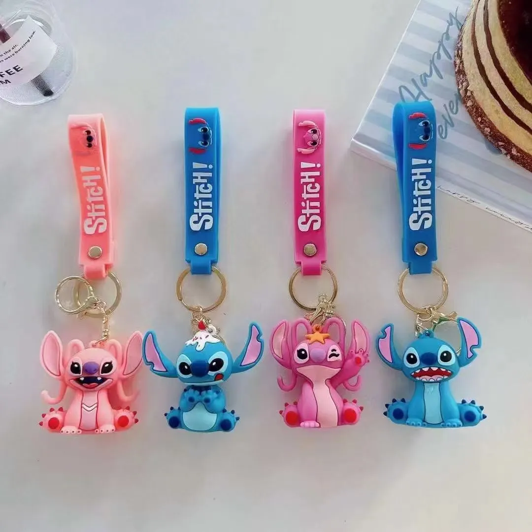 Brelok do Kluczy Stitch Silikonowy z Paskiem 3D Mix Kolorów