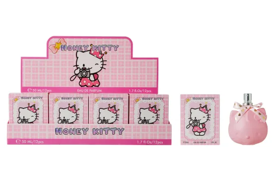 Perfumy dla dzieci Honey Kitty 50ml różowy flakon kotek 12szt