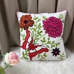 Poszewki 40x40cm haft kwiatowy motyl