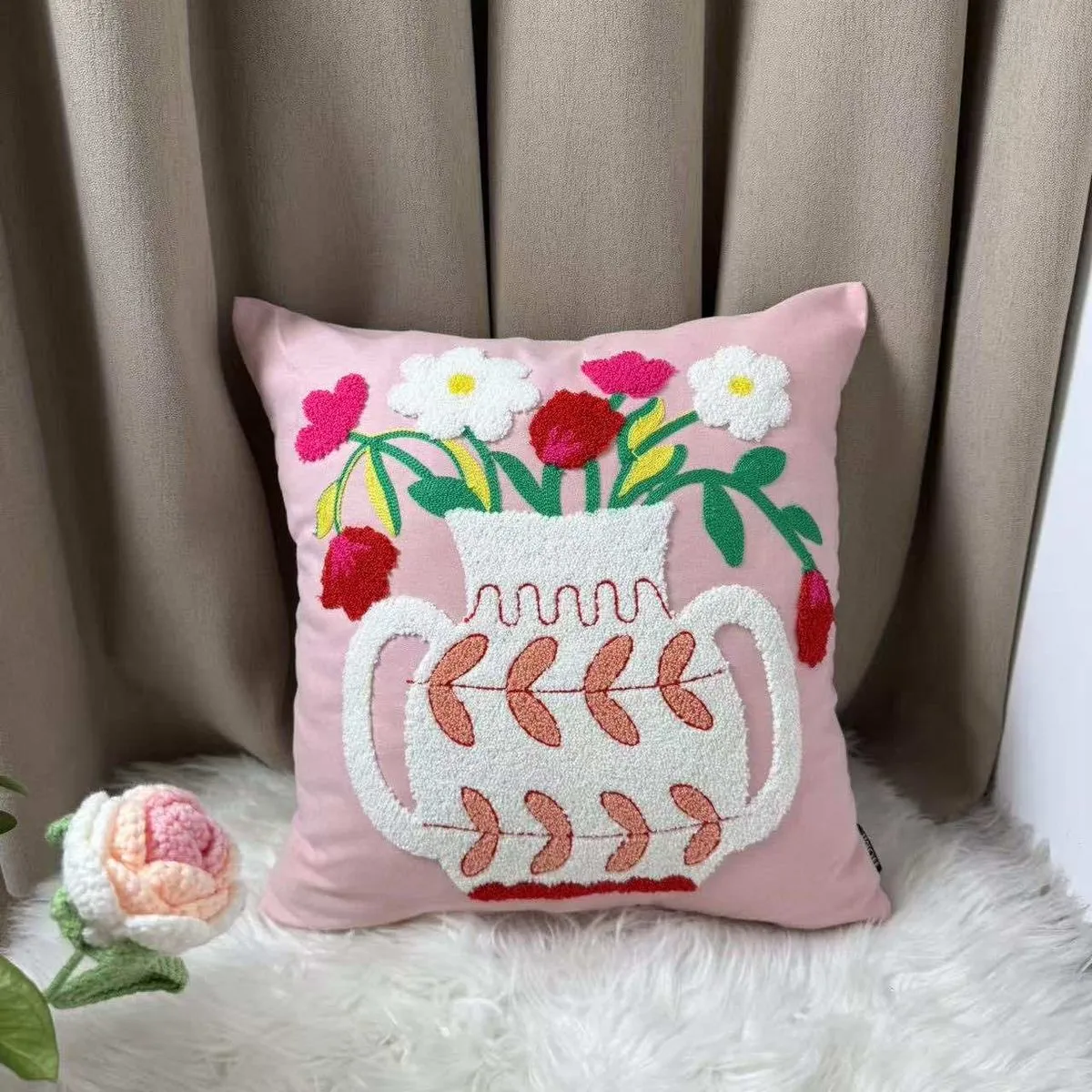 Poszewki 40x40cm z wazonem kwiatowym