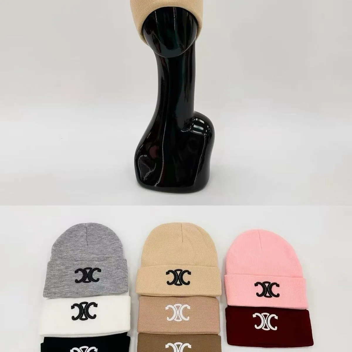 Czapki damskie beanie z logo XXC, C18, 12 szt/opak