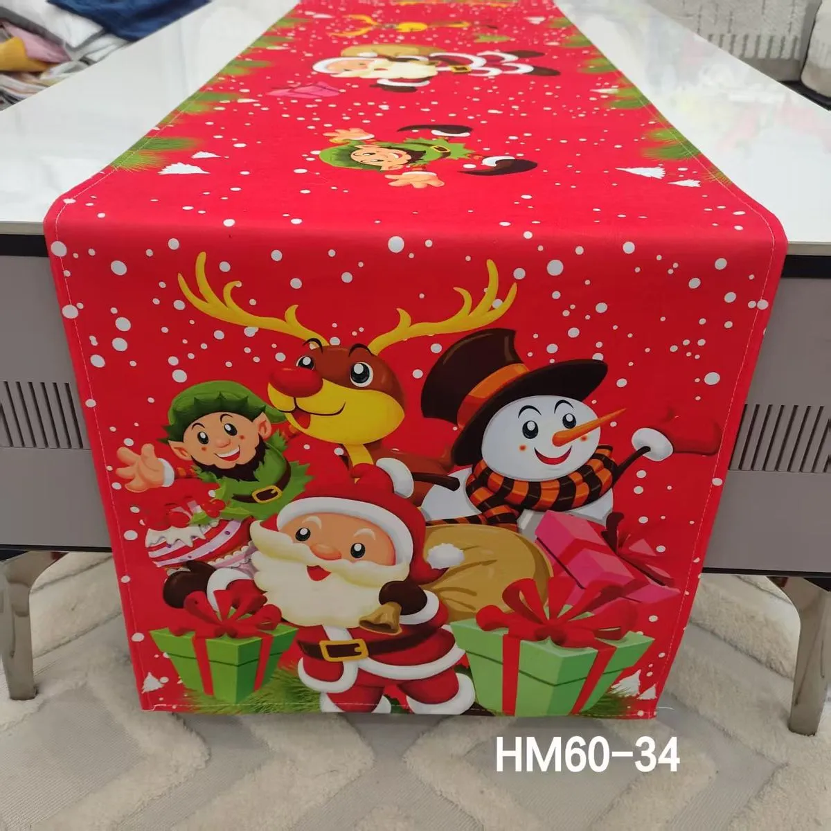 Świąteczne Bieżniki Stołowe 60x120cm Czerwone