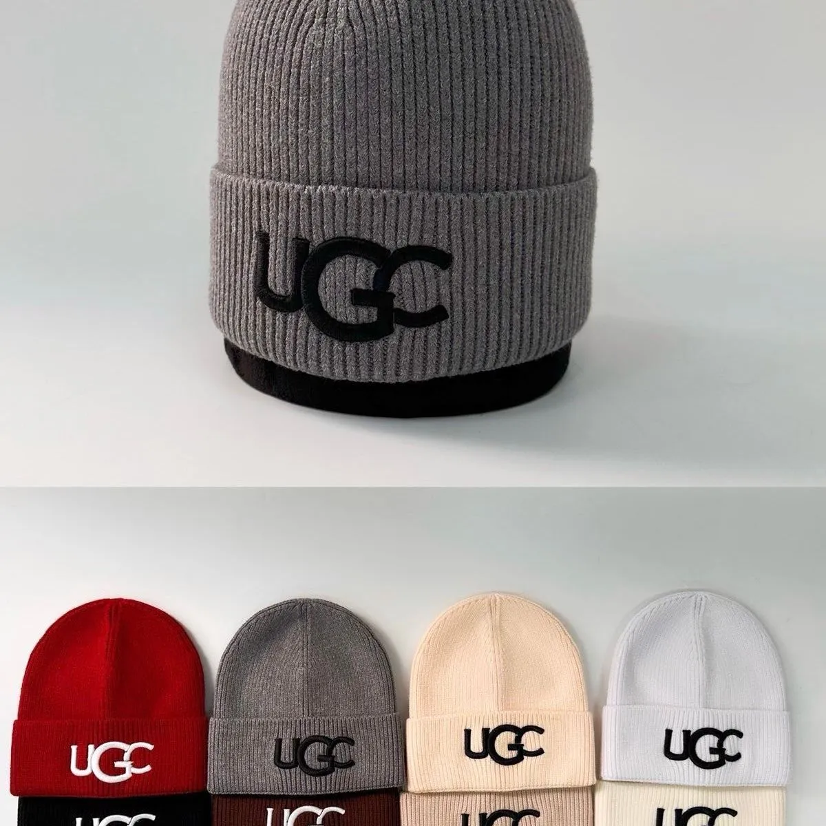Czapki damskie UGG z napisem C18, 4 szt.