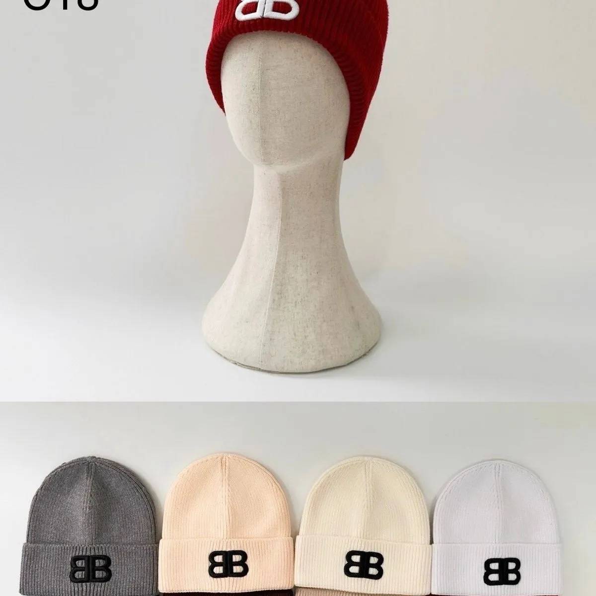 Czapki damskie beanie z naszywką BB, 5 kolorów