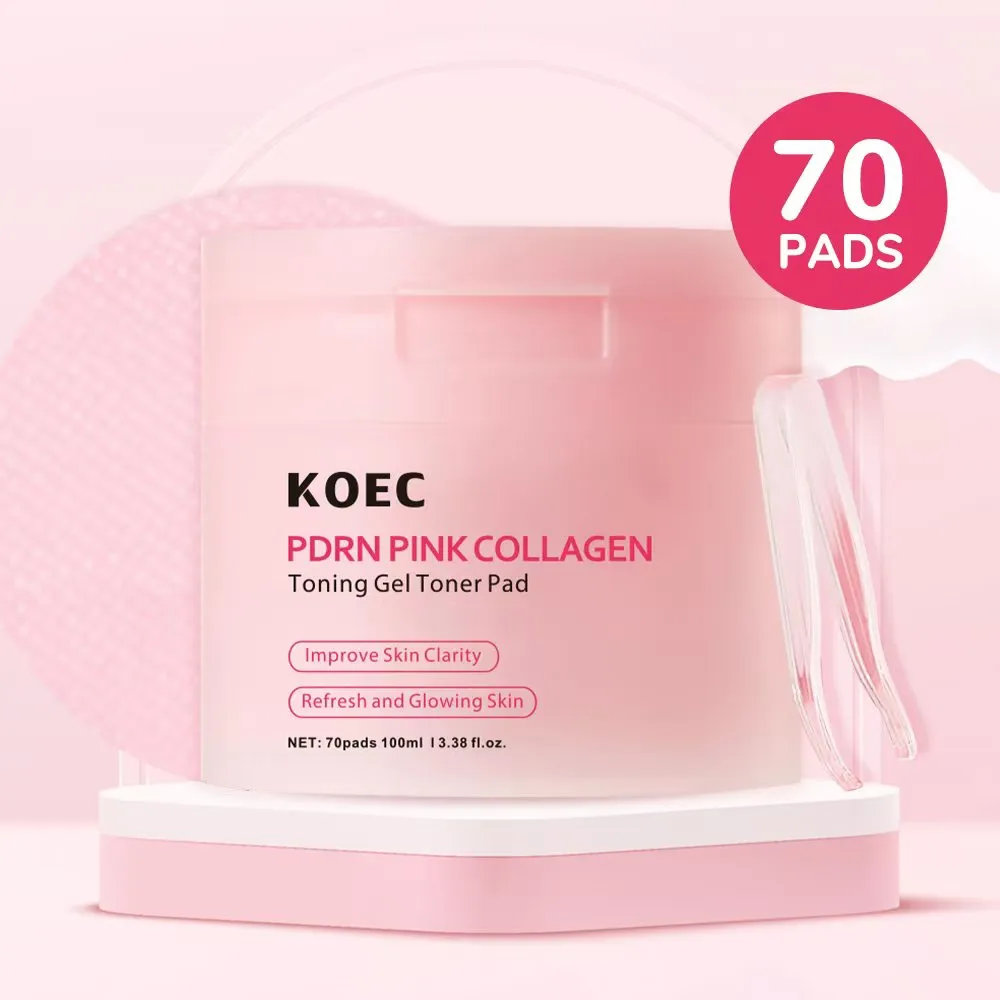 KOEC PDR Pink Collagen Toning Gel Toner Pad 70 szt 100ml
