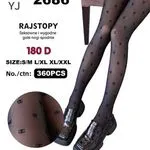 Rajstopy damskie czarne z wzorem 180 DEN S/M L XL XXL