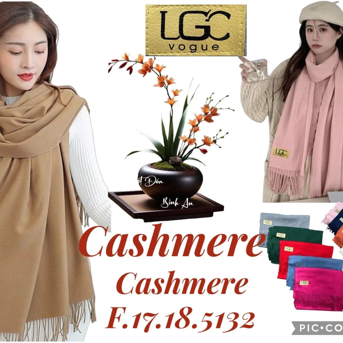 Szaliki damskie cashmere LGCG F17-18-532
