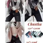 Chustka Damska 130x130cm 50% wool 50% cotton