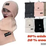 Zestaw opaska damska + komin 80% wiskoza 20% wełna