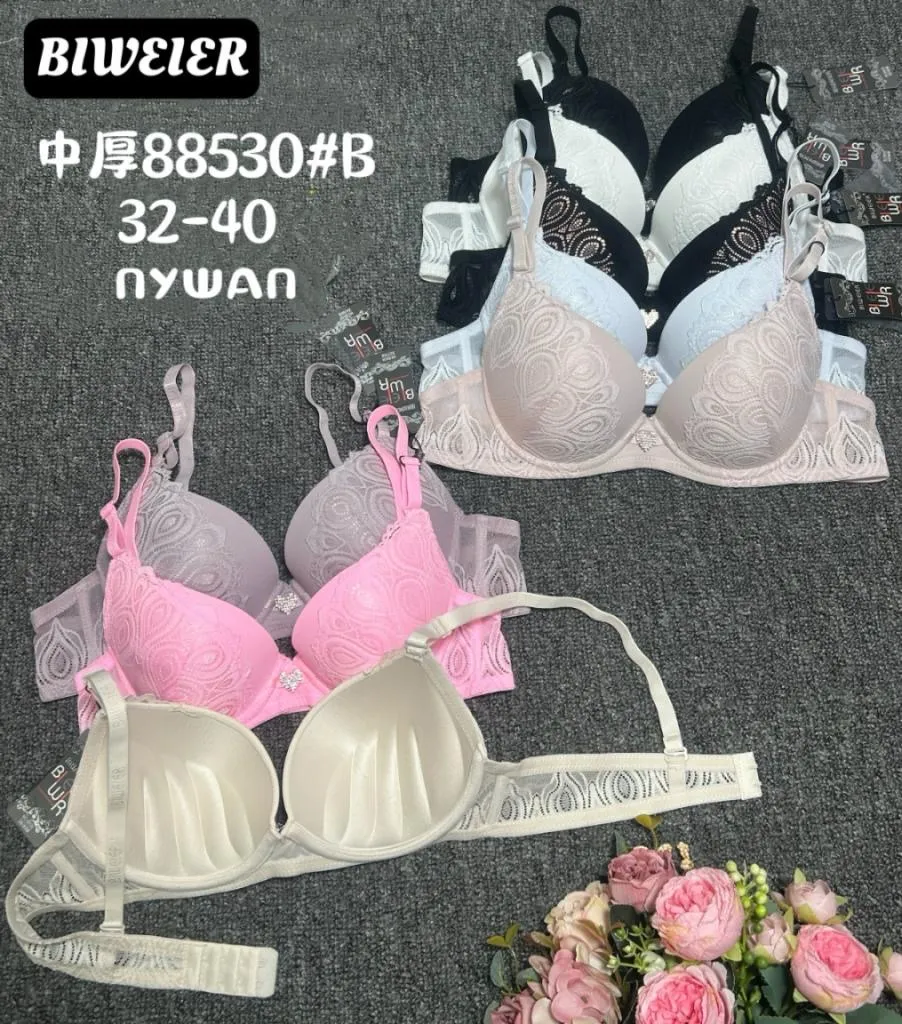 Biustonosz damski BWEIER 88530#B rozmiary 32-40 czarny/biały/różowy/szary
