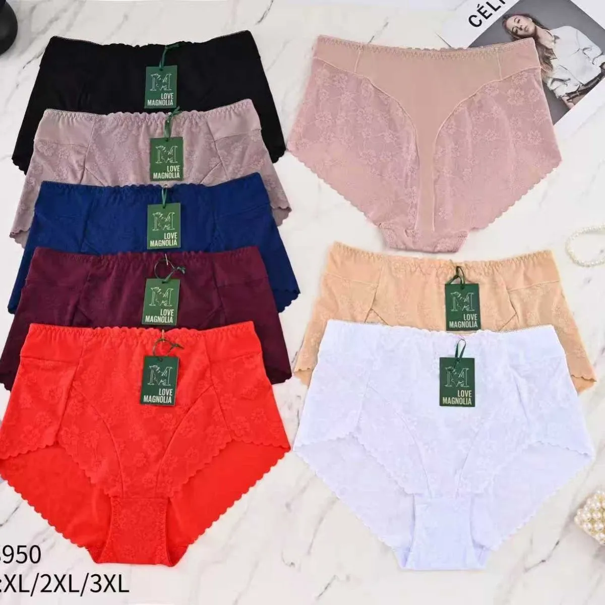 Majtki damskie XL/XXL/3XL bezszwowe, 6 kolorów