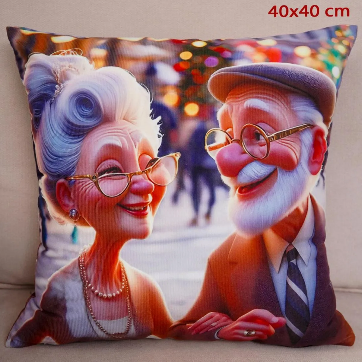 Poszewka drukowana Babcia i Dziadek 40x40 cm