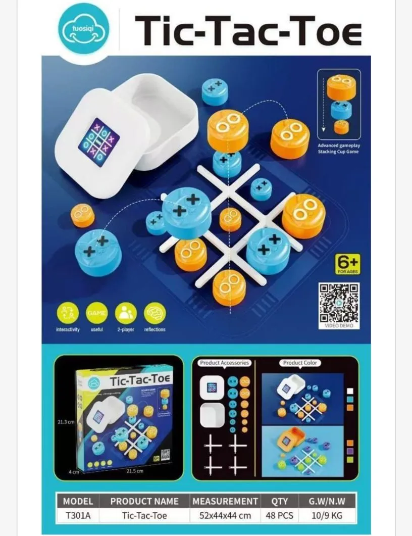 Gra Planszowa Tic-Tac-Toe 3D, 52x44 cm, 6+ lat