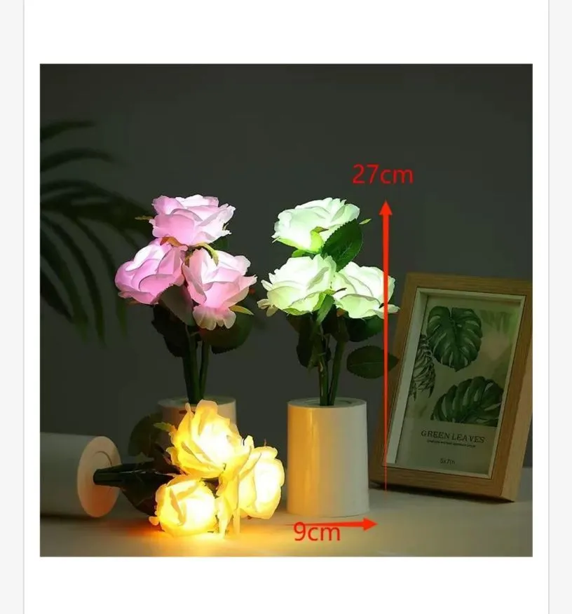 Lampki LED Kwiaty Różane 27cm x 9cm