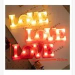 Lampki LED LOVE 29.5cm Czerwony Żółty