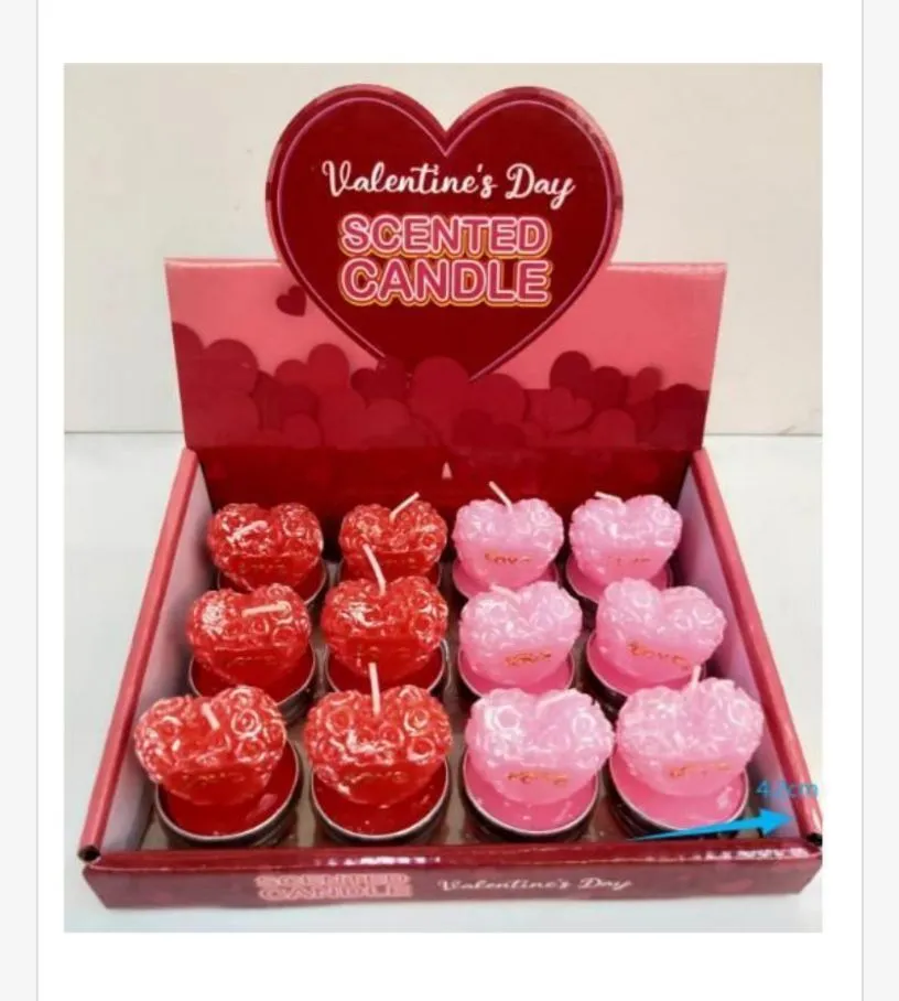 Świeczka zapachowa Valentine's Day serce 12 szt