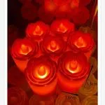 Świeczka LED w kształcie róży czerwona 5,5x3 cm