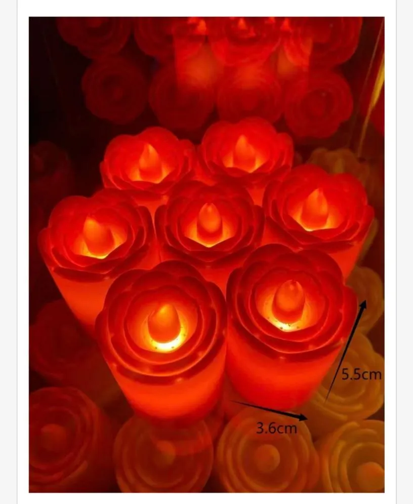 Świeczka LED w kształcie róży czerwona 5,5x3 cm