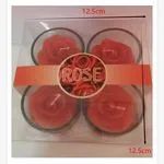 Zestaw 4 świeczki zapachowe Rose w szkle 12,5cm