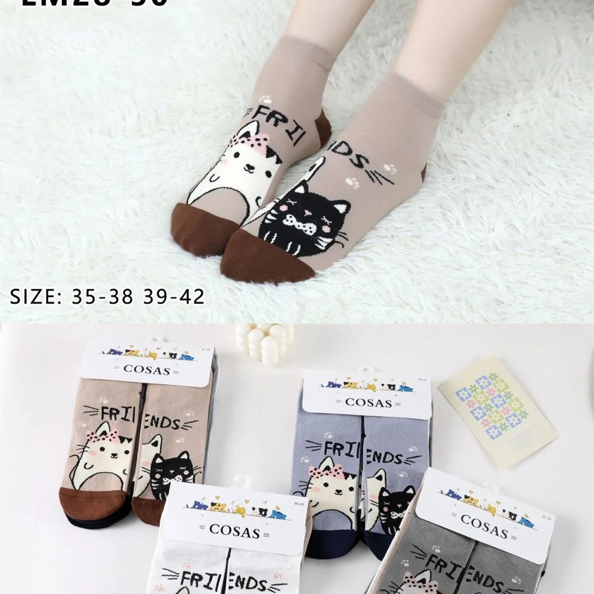 Skarpetki damskie COSASASS z kotami LM28-50