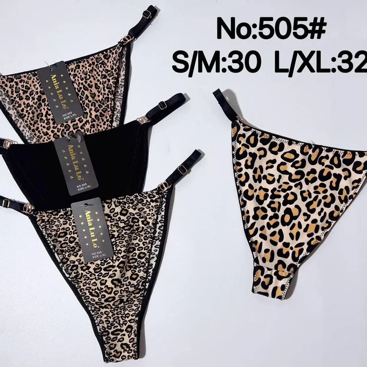 Majtki damskie stringi S/M-L/XL wzór leoparda No:505