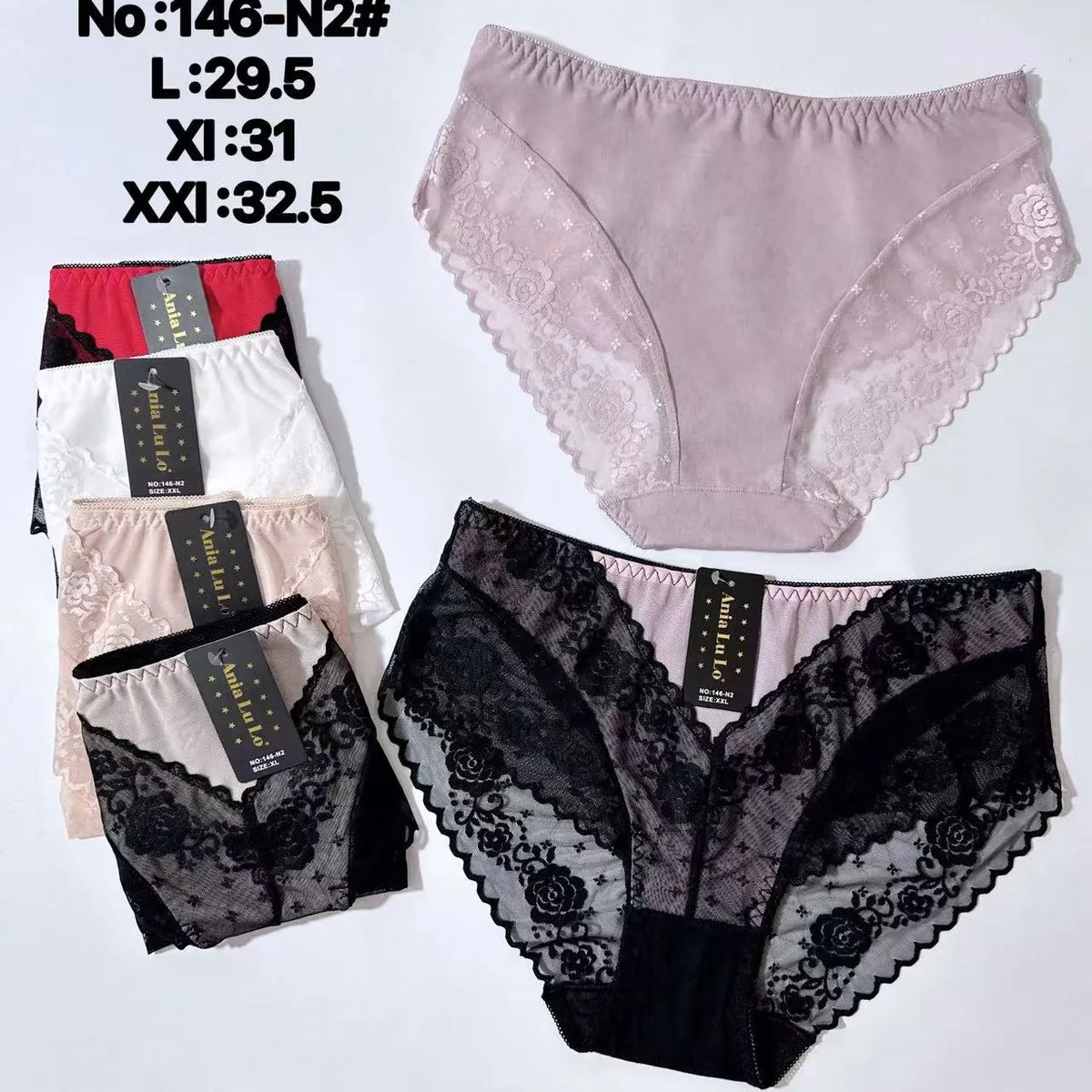 Majtki damskie koronkowe L-XXL No.146-N2, 6 kolorów