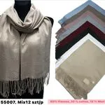Szaliki damskie mix 12 szt 70% wiskoza 30% bawełna 10% wełna