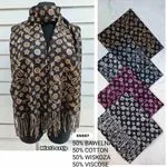 Szaliki damskie wzór gwiazd 50% wełna MIX 12 szt