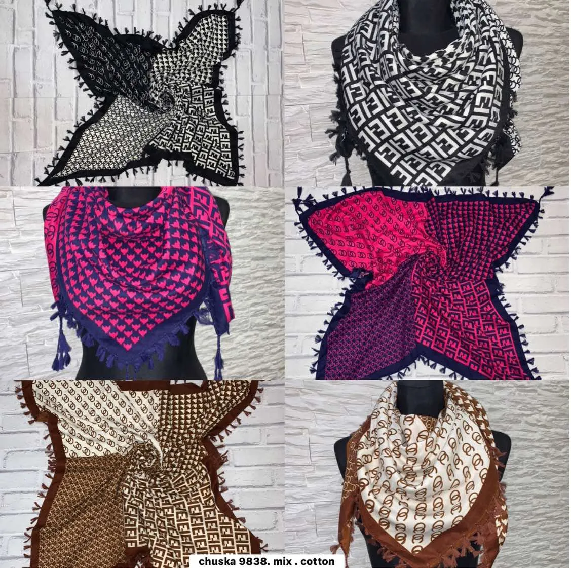 Chusty damskie wzór paisley mix kolorów