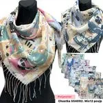Szaliki damskie z kotami polyester mix 12 szt