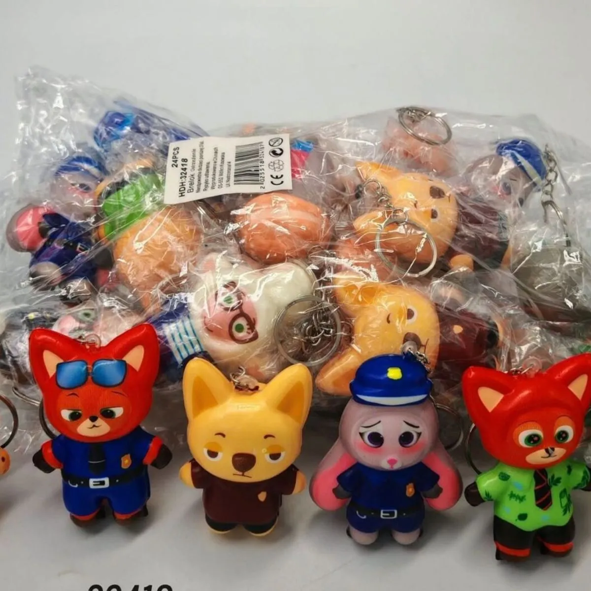 Zabawki Squeeze Toys Brelok Gniotki Lis Policjant 24szt