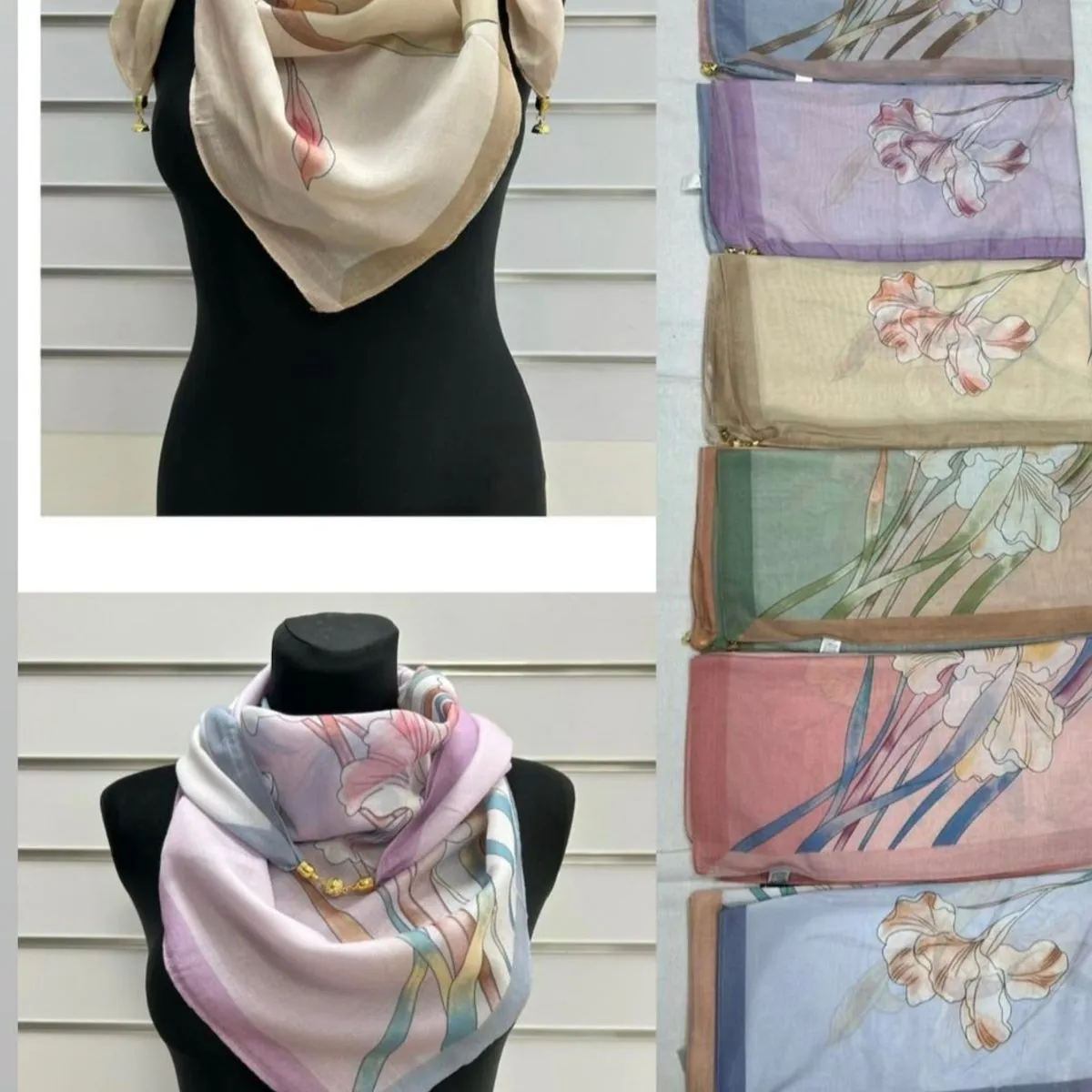 Szaliki damskie 70% bawełna 30% wiskoza 90x90 cm