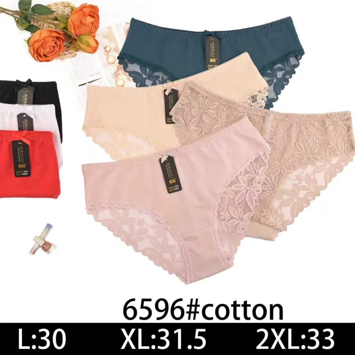 Majtki damskie bawełniane L:30 XL:31.5 2XL:33 6596