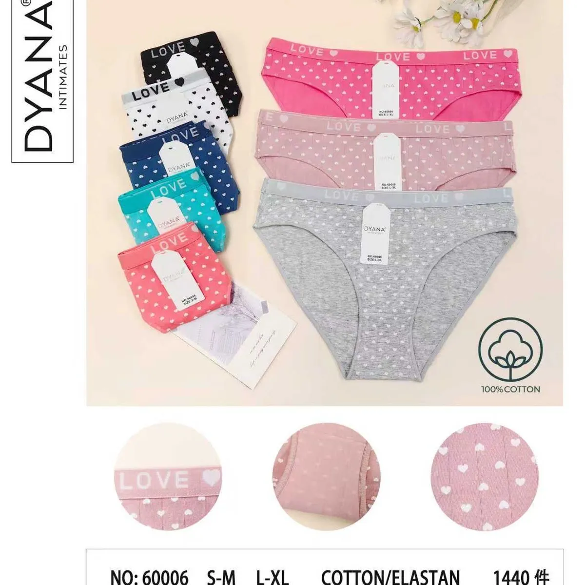 Majtki damskie DYNANAS S-M, L-XL bawełna/elastan